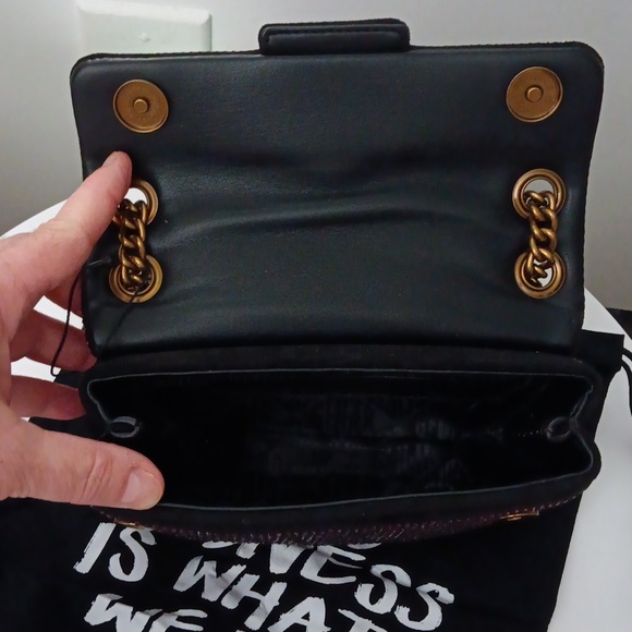 Elegant Kurt Geiger Purple Beaded Mini Crossbody/ Shoulder Bag - Picture 3 of 9